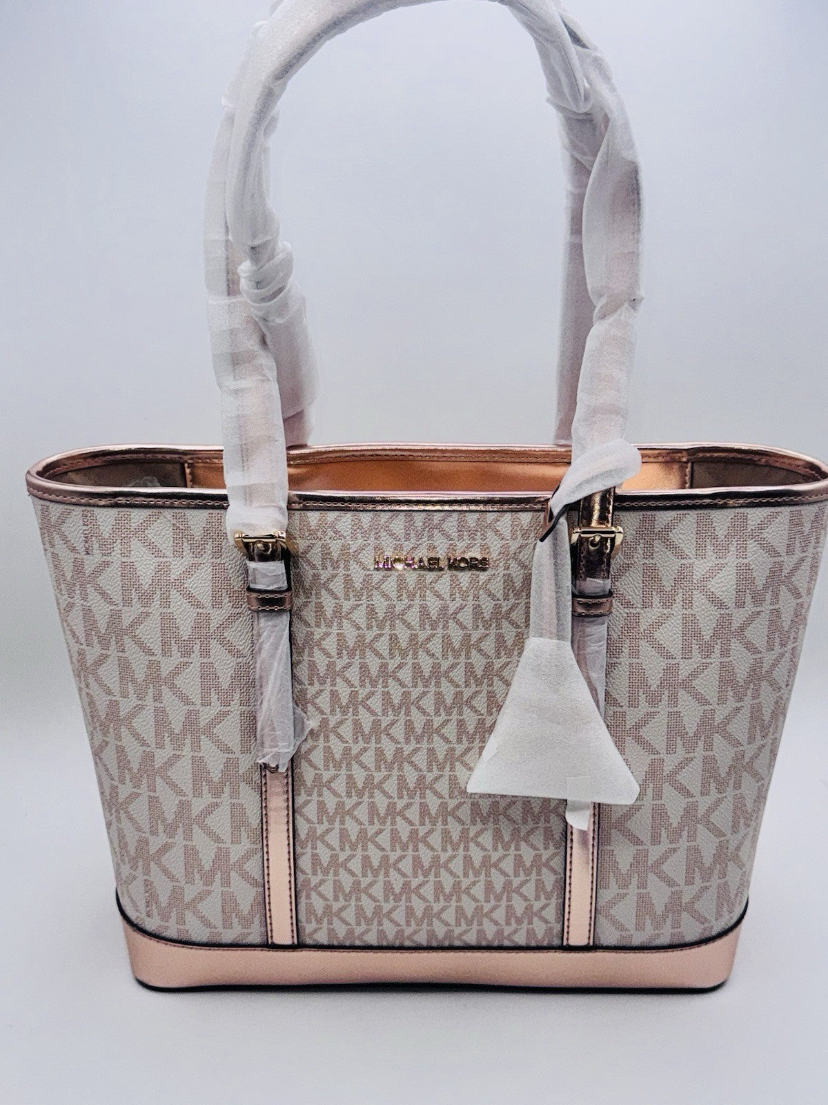 Michael Kors jet set travel purse tote rose gold (primrose) *new*