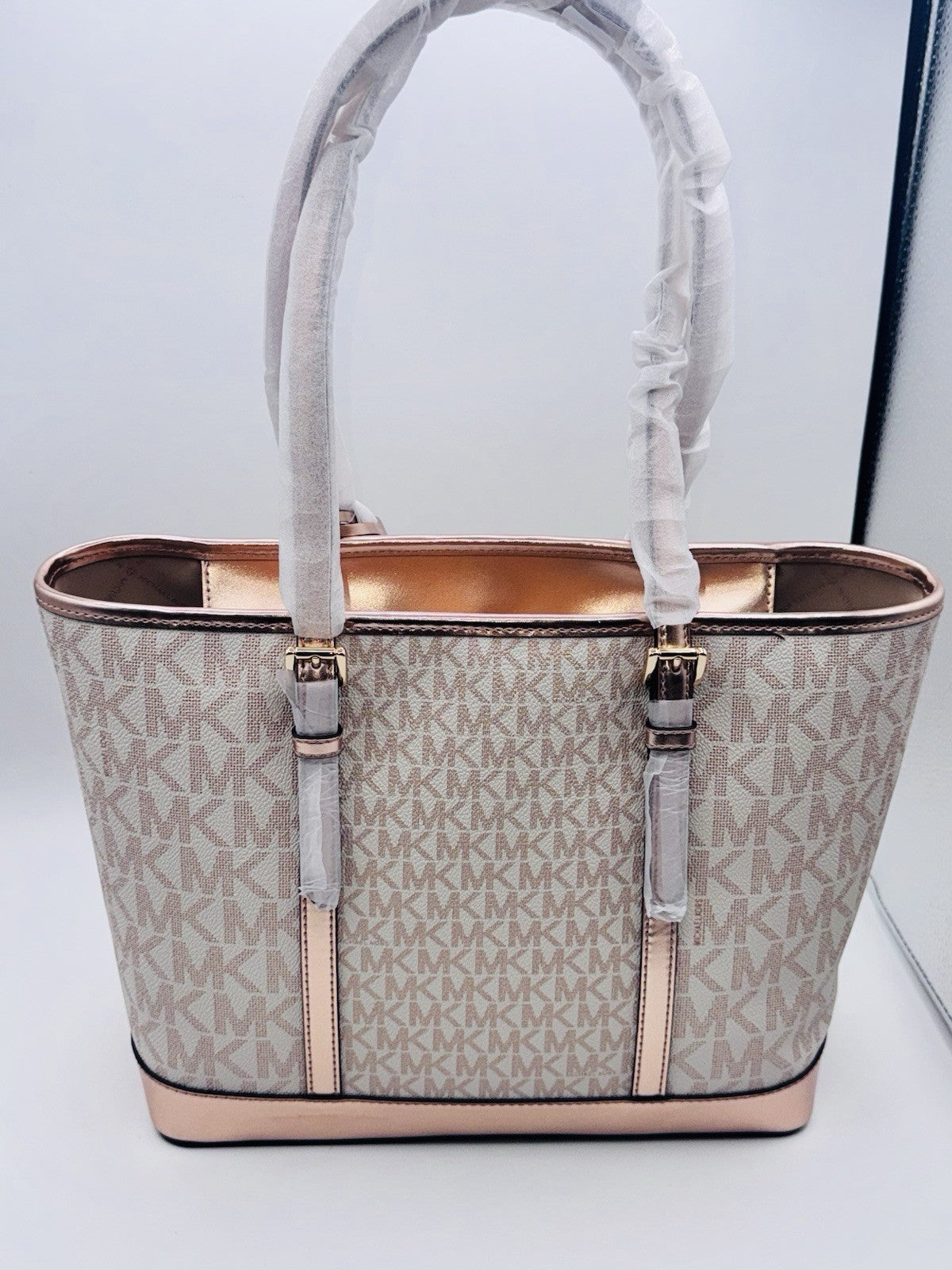 Michael Kors jet set travel purse tote rose gold (primrose) *new*