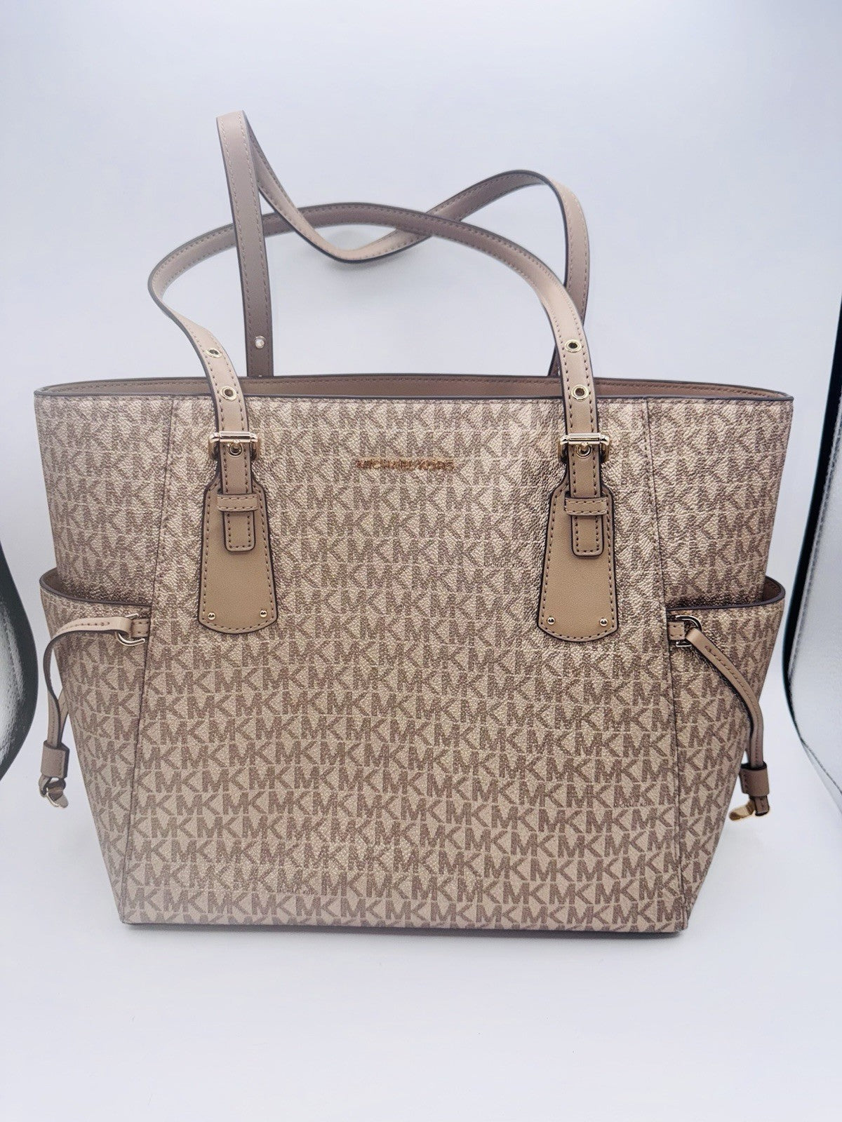 Michael Kors Voyager Women’s East West MK Logo Tote Camel & Gold