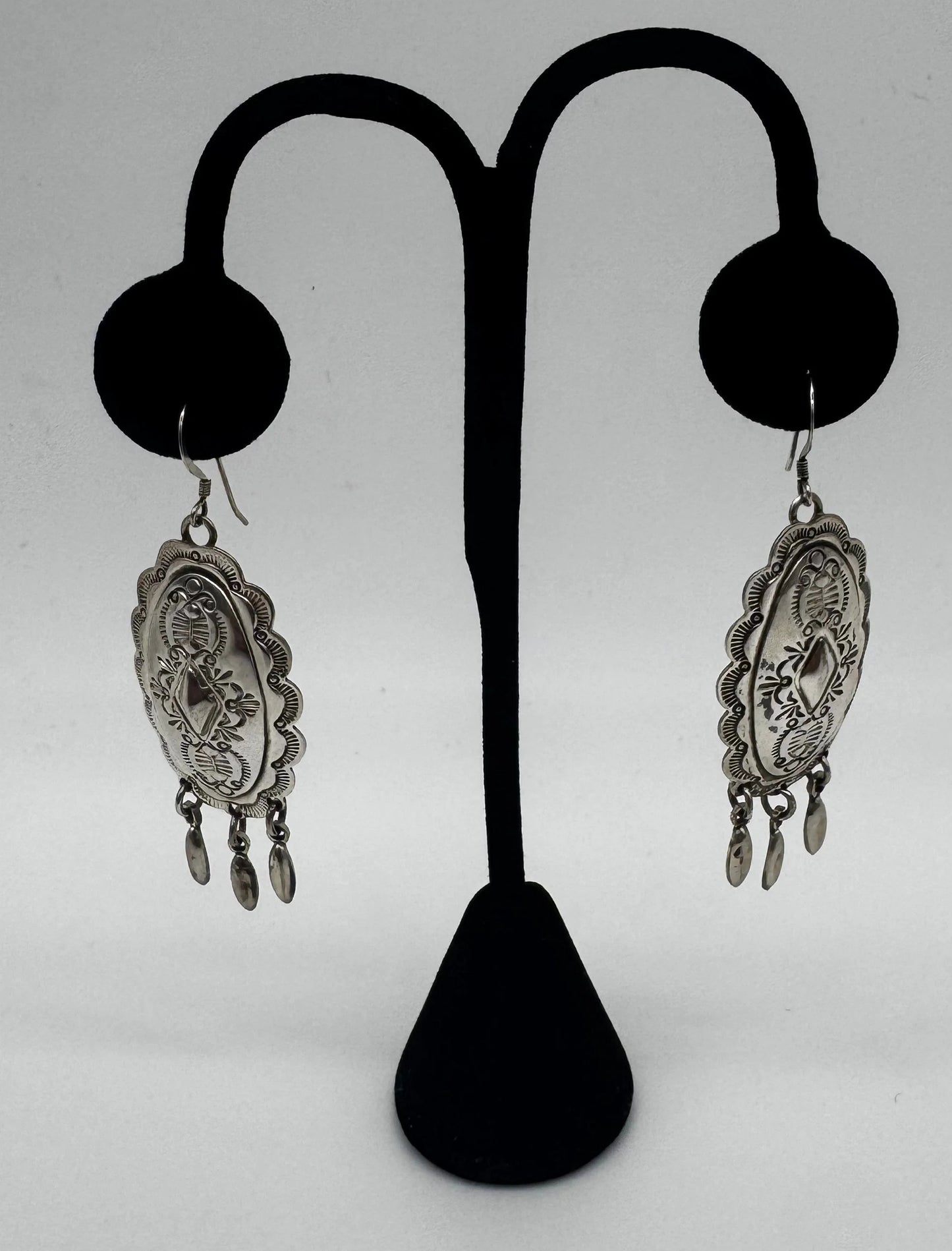 Sterling Silver Concho Dangle Earrings – Vintage Southwest Style