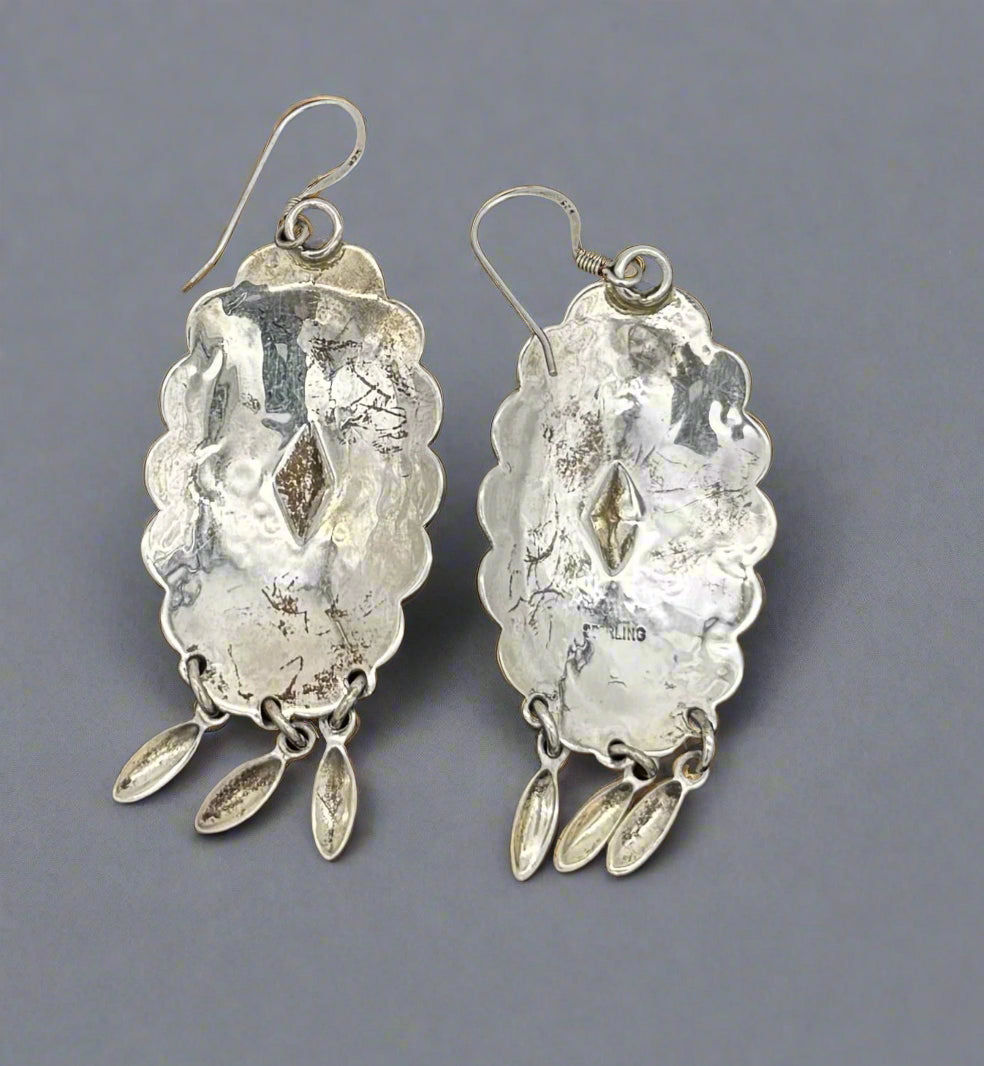 Sterling Silver Concho Dangle Earrings – Vintage Southwest Style
