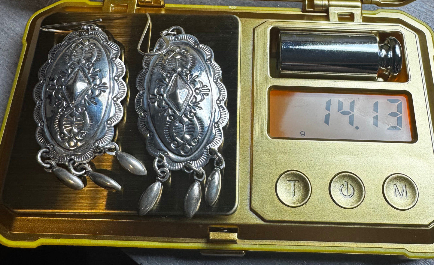 Sterling Silver Concho Dangle Earrings – Vintage Southwest Style