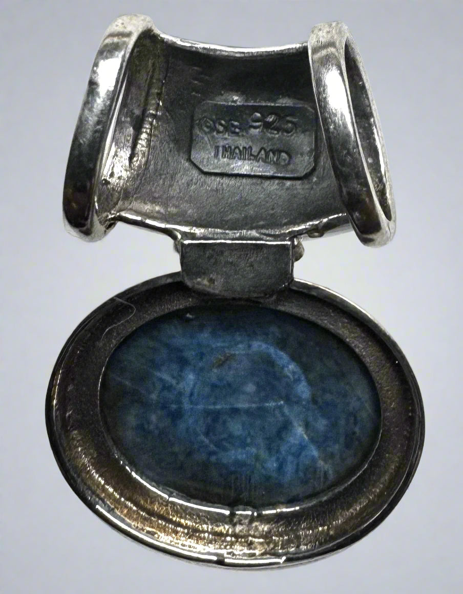 Sterling Silver Lapis Lazuli Oval Pendant