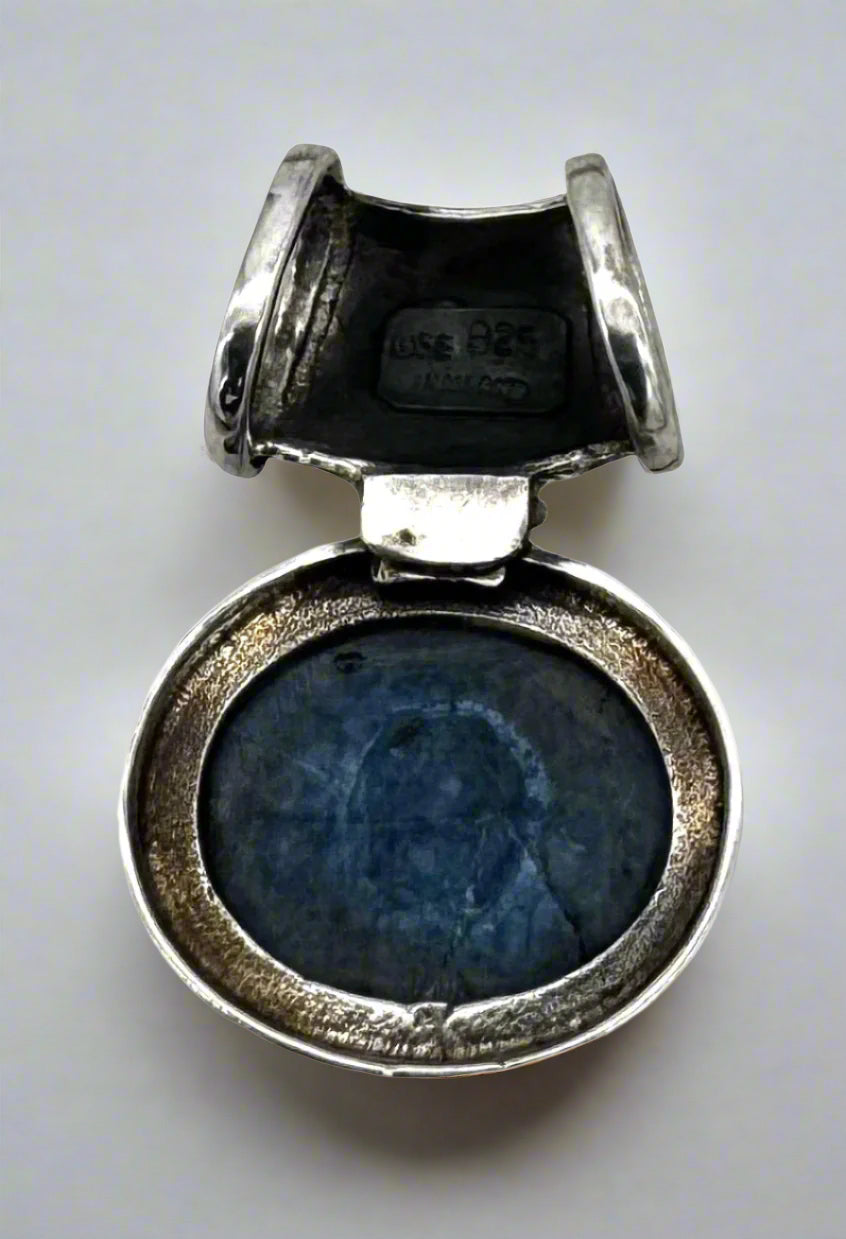 Sterling Silver Lapis Lazuli Oval Pendant