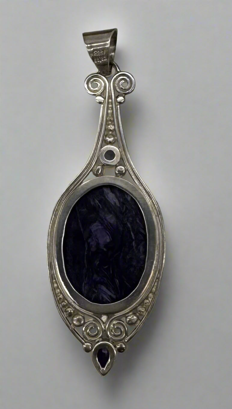 Sterling Silver Charoite Pendant