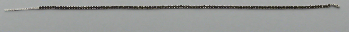 Smoky Brown Crystal Necklace – Faceted Beads on Sterling Silver Chain, Minimalist Sparkle