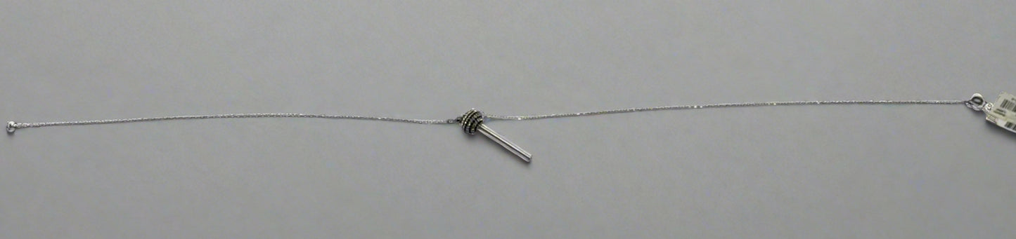R.H. Macy & Co. Sterling Silver “Lollipop” Pendant Necklace – Black & White Crystal Accent