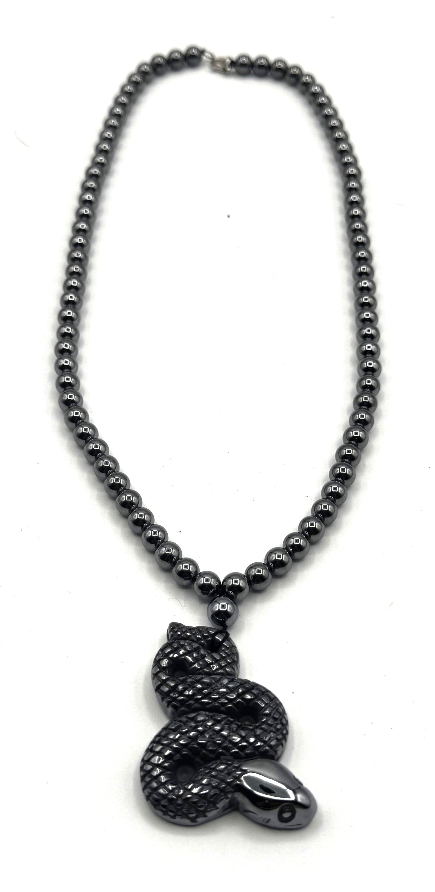Sterling Silver Terahertz Snake Pendant Necklace