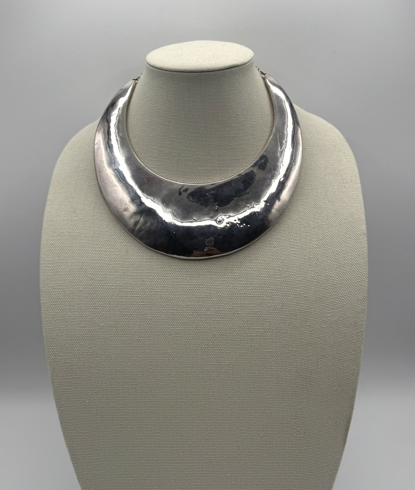 Vintage Sterling Silver Israel Collar Cuff Necklace
