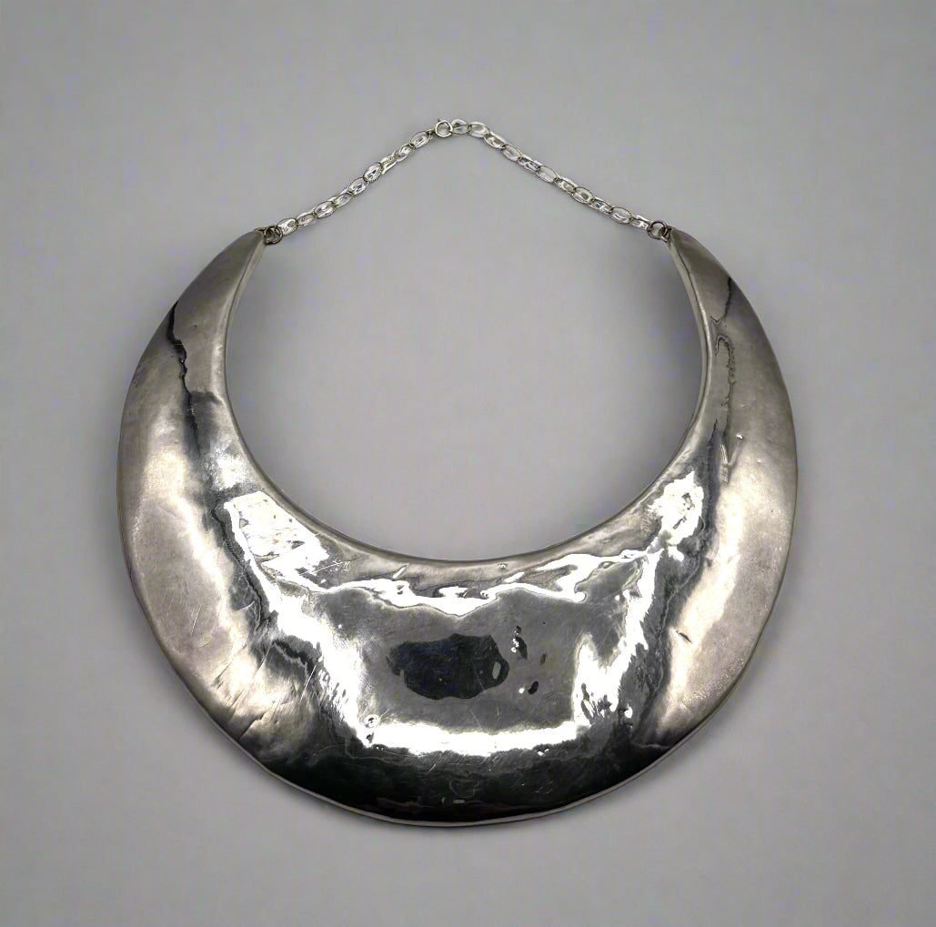 Vintage Sterling Silver Israel Collar Cuff Necklace