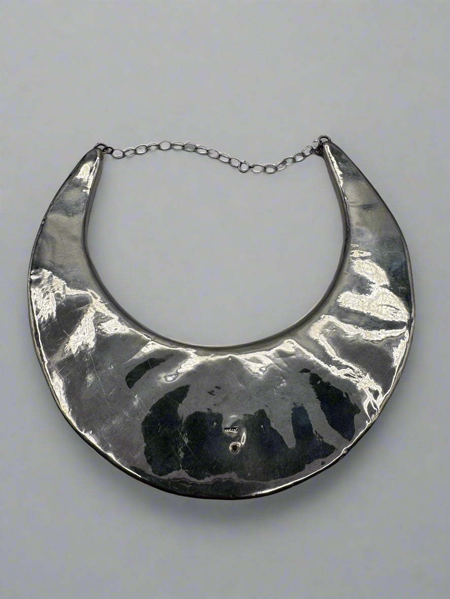 Vintage Sterling Silver Israel Collar Cuff Necklace