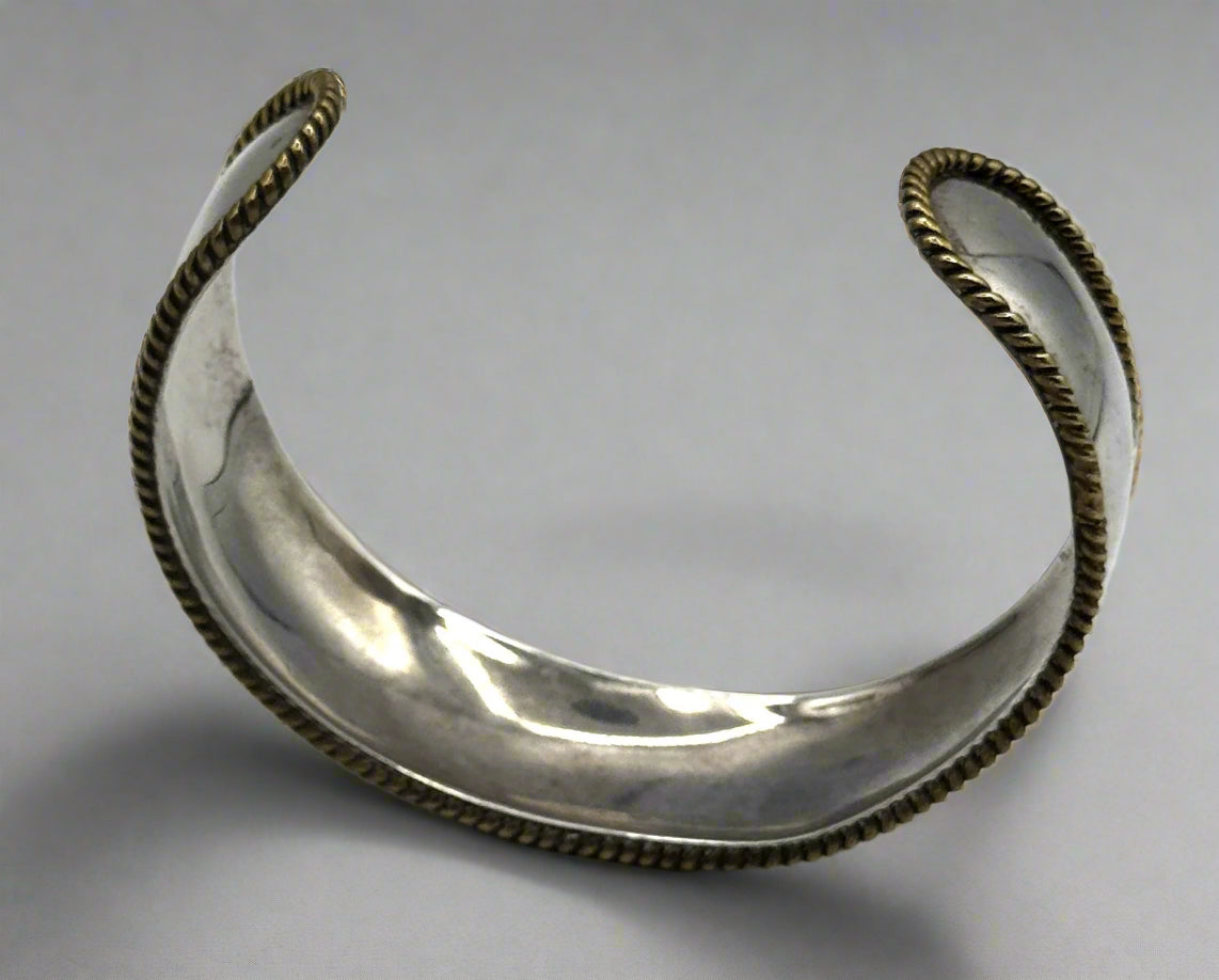 Sterling Silver & Brass Rope Cuff Bracelet – Made in Mexico