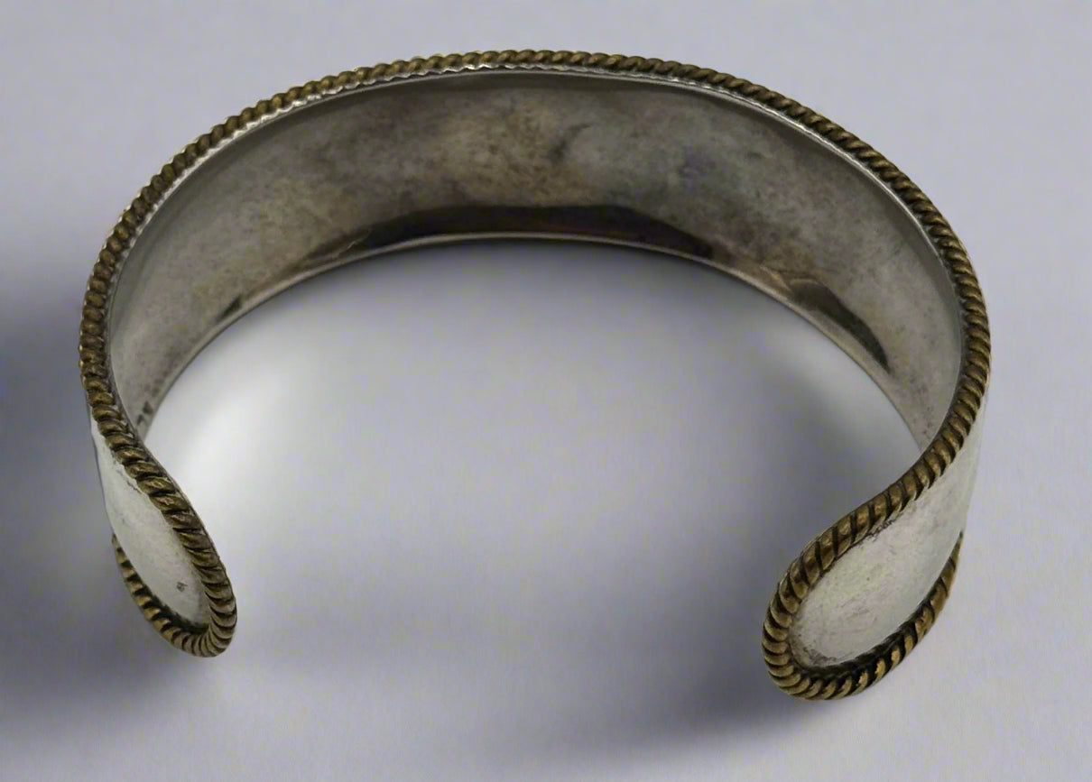 Sterling Silver & Brass Rope Cuff Bracelet – Made in Mexico