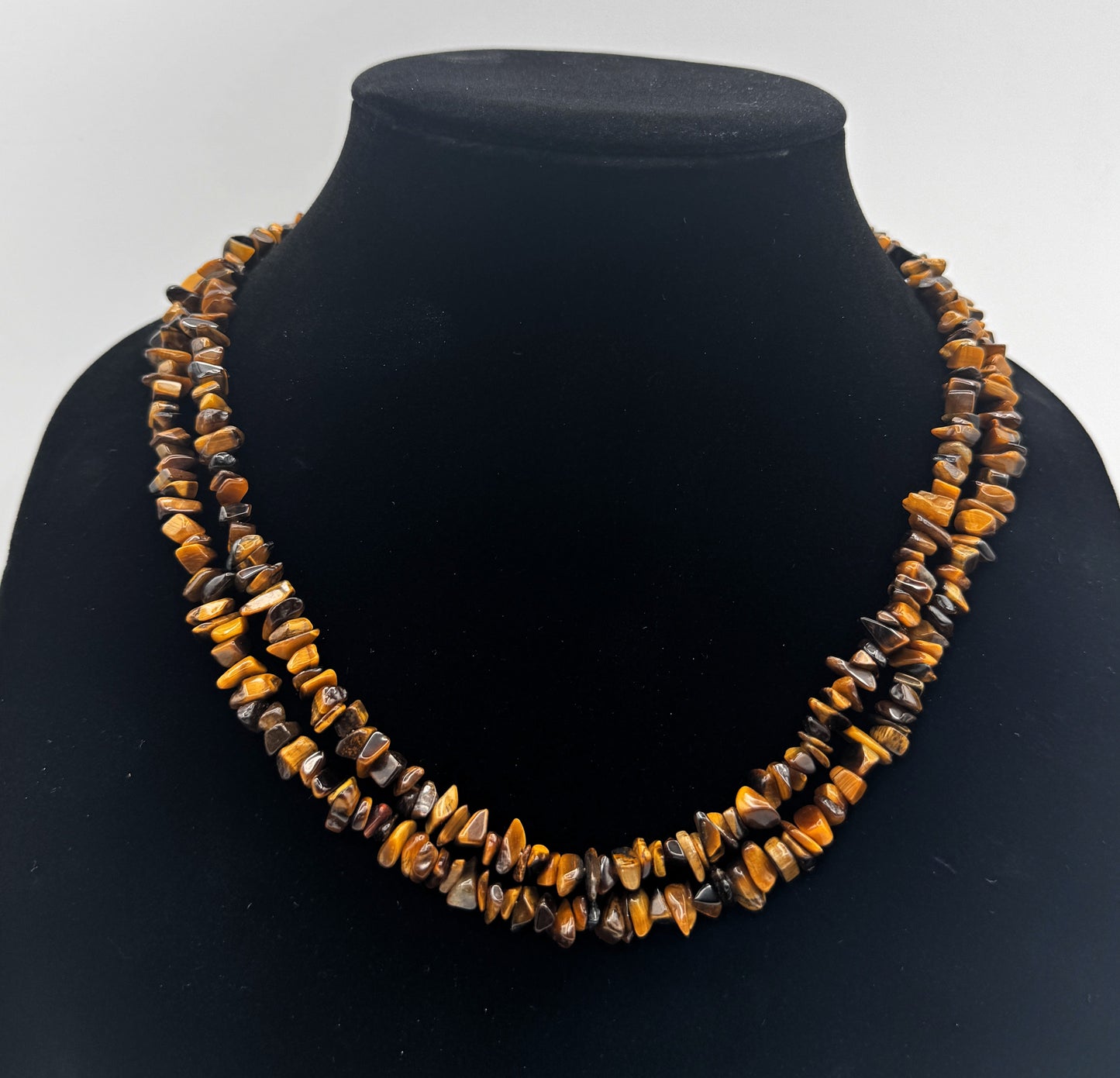 Sterling Silver Tiger's Eye Chip Bead Necklace