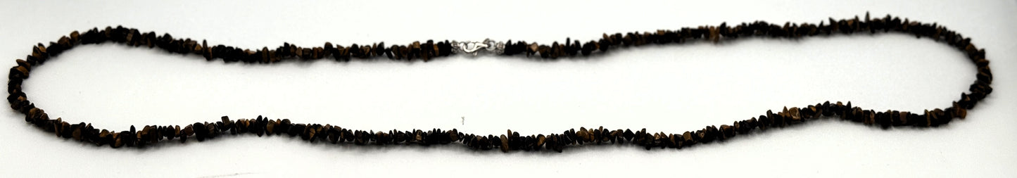 Sterling Silver Tiger's Eye Chip Bead Necklace