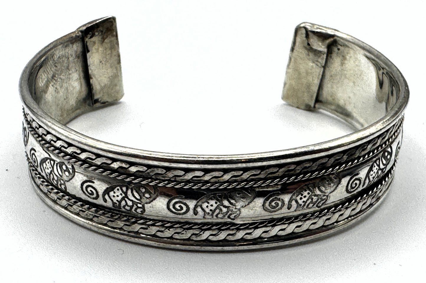 Elephant Cuff Bracelet – Etched Tribal Style