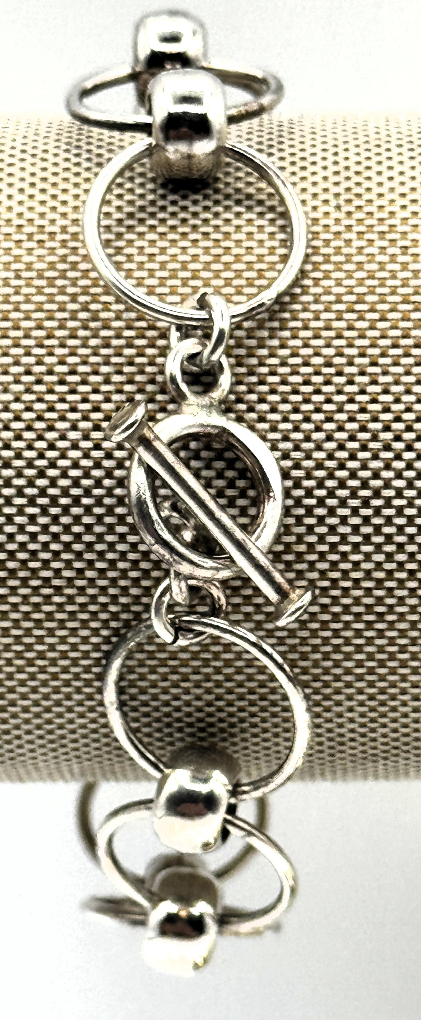 Sterling Silver Ball & Ring Toggle Bracelet