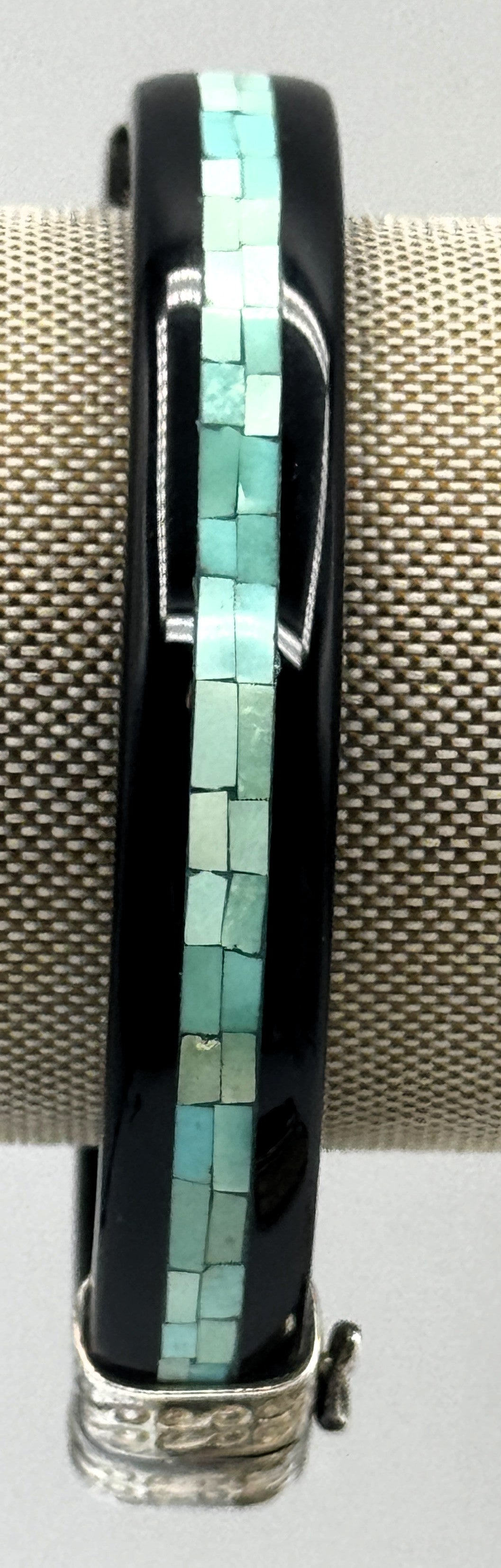 Jay King DTR Sterling Silver Black Bangle with Turquoise Inlay
