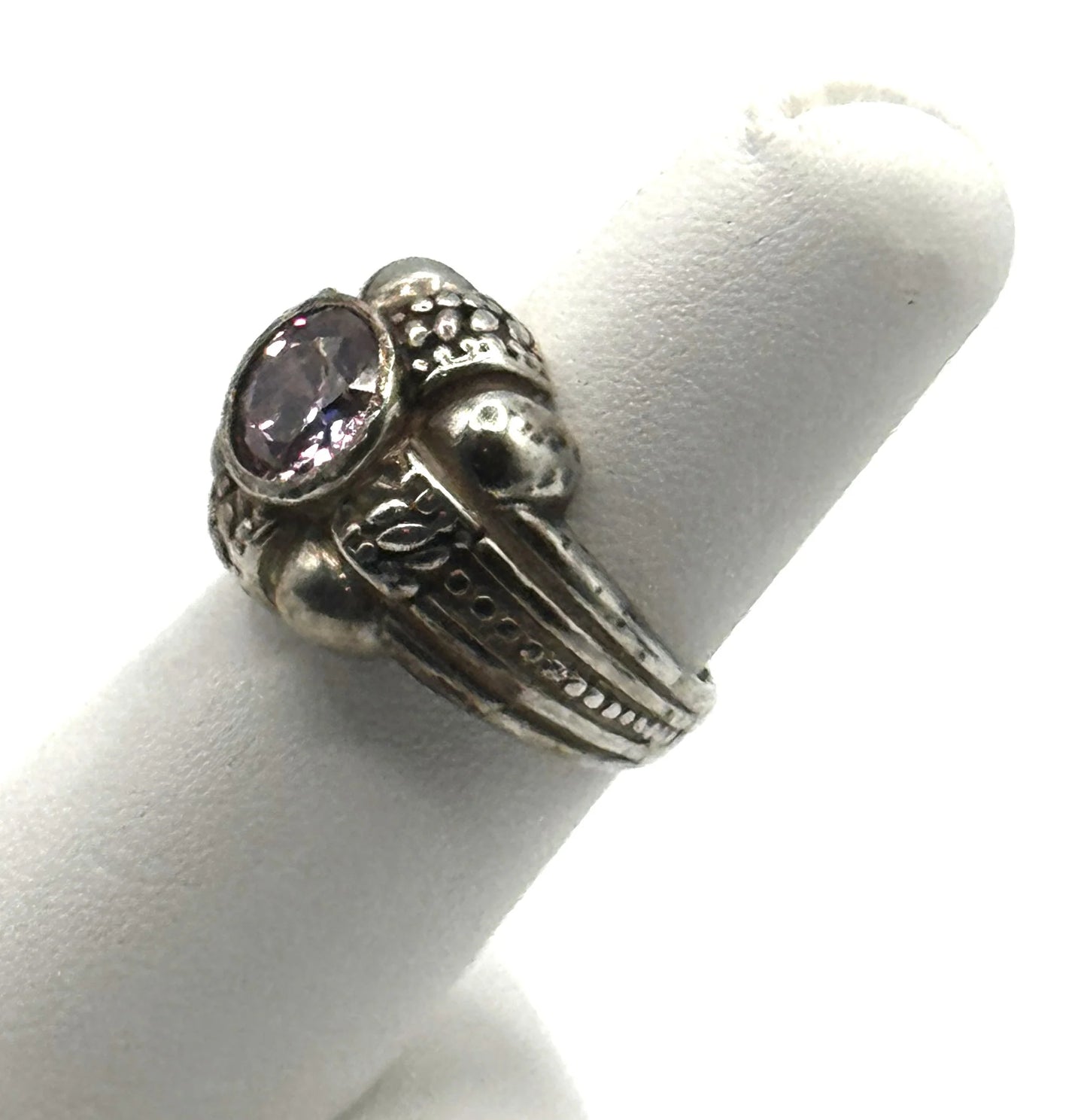 Sterling Silver Pink Solitaire Ring β Size 6.5