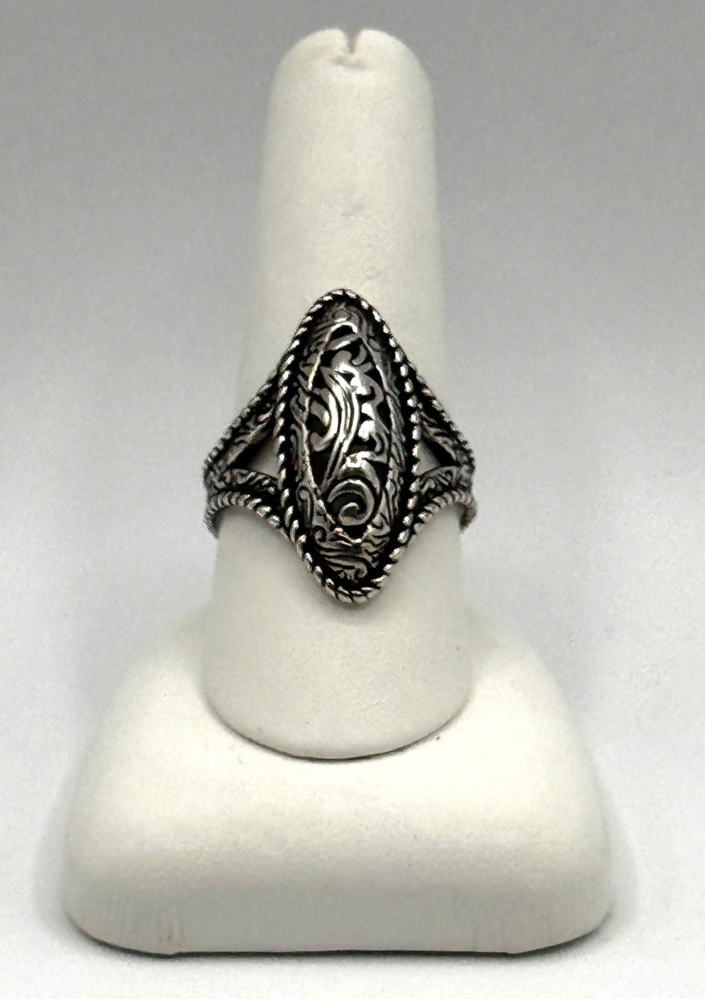 Sterling Silver Carolyn Pollack Filigree Ring – Size 9.5