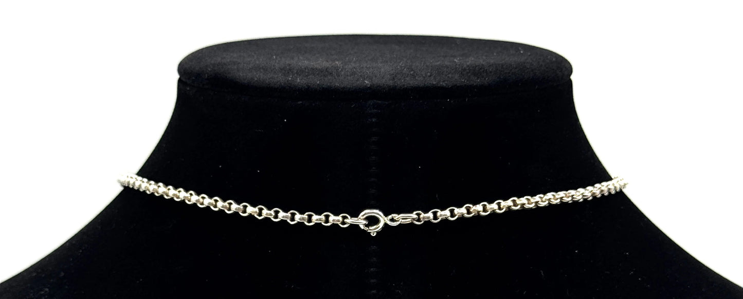 Sterling Silver Drop Necklace with Gemstone Accents