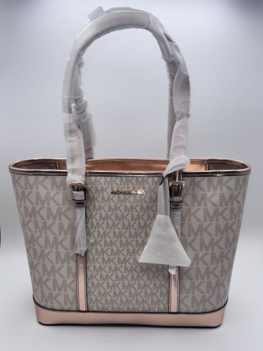 Michael Kors jet set travel purse tote  rose gold (primrose) *new*