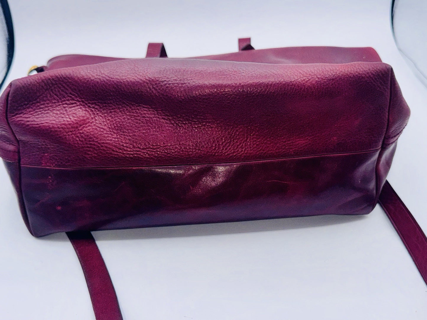 Madewell Bags Womens The Transport Dark Cabernet Leather Double Handle Crossbody