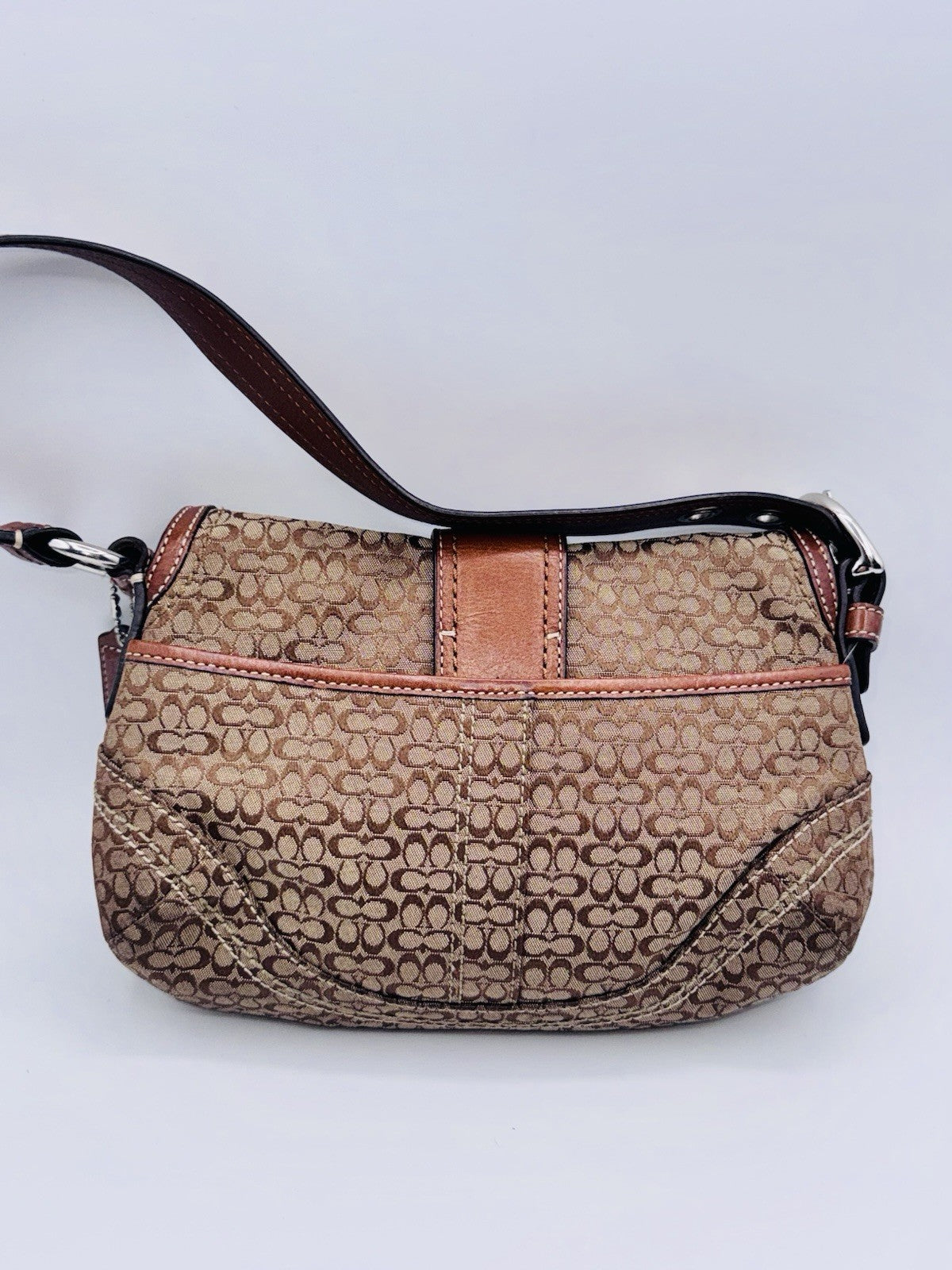 COACH Signature Sufflette Vintage Cloth Brown SoHo Bag F12308