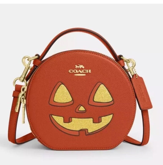 NWT Coach Canteen Crossbody Bag With Halloween Pumpkin CW468 2024 🎃💀!