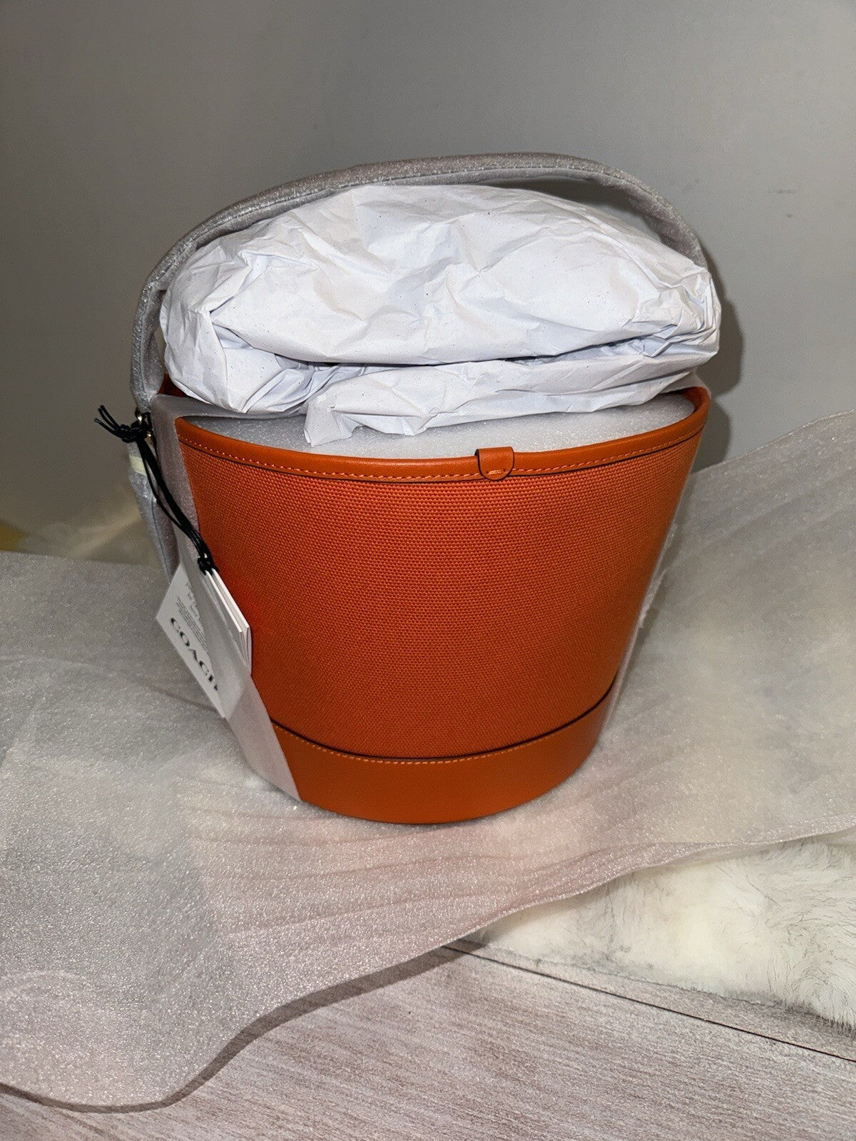 🎃 Coach Trick Or Treat Bucket In Signature Canvas With Halloween Pumpkin CN575