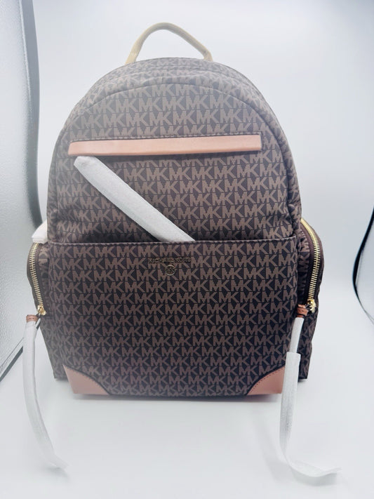 NWT Michael Kors Signature Prescott Large Backpack BROWN/ACORN New With Tags