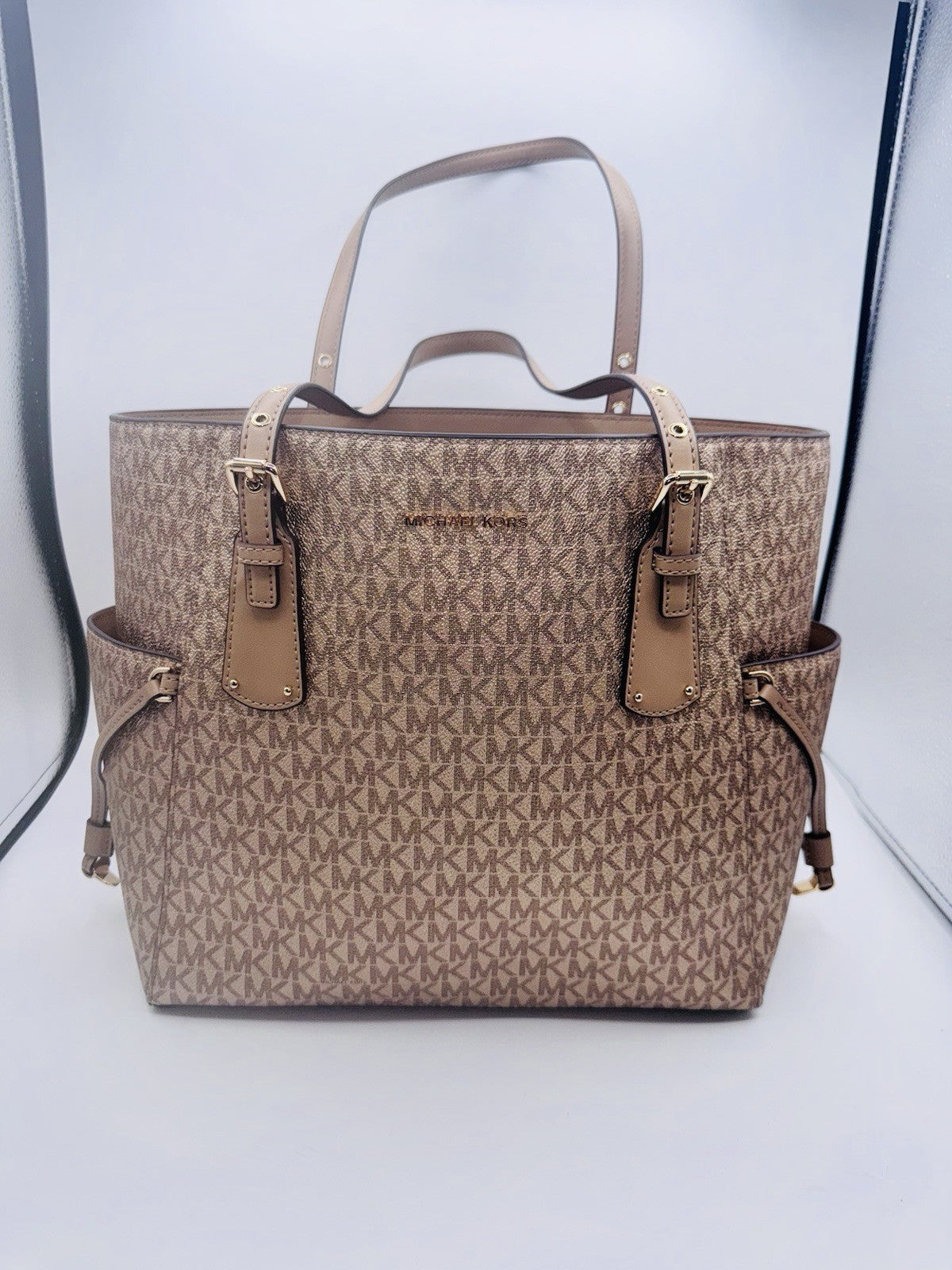 Michael Kors Voyager Women’s East West MK Logo Tote Camel & Gold