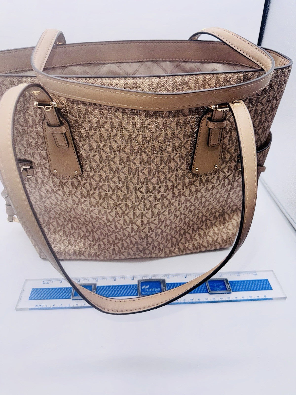 Michael Kors Voyager Women’s East West MK Logo Tote Camel & Gold