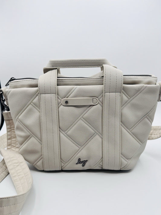 Lug Dory Bag White Pebbled Matte Luxe Crossbody Tote Handbag Crossbody