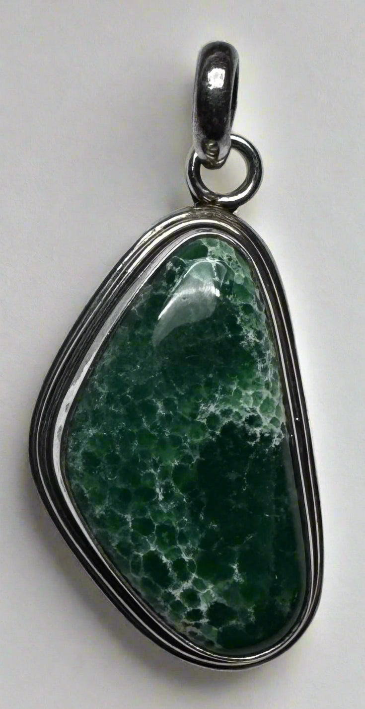 Sterling Silver Moss Agate Pendant