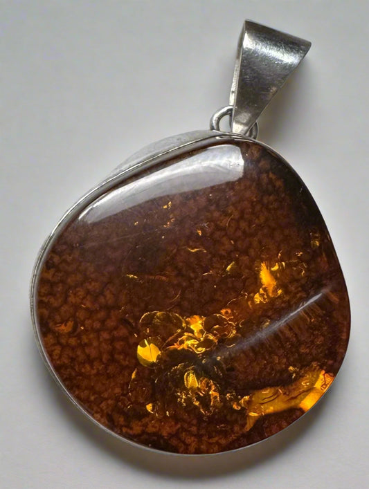 Sterling Silver Baltic Amber Pendant