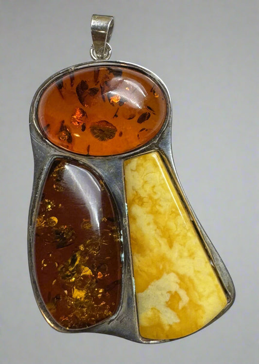 Sterling Silver Baltic Amber Pendant