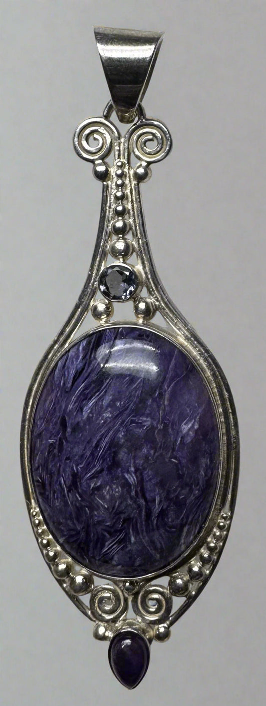Sterling Silver Charoite Pendant