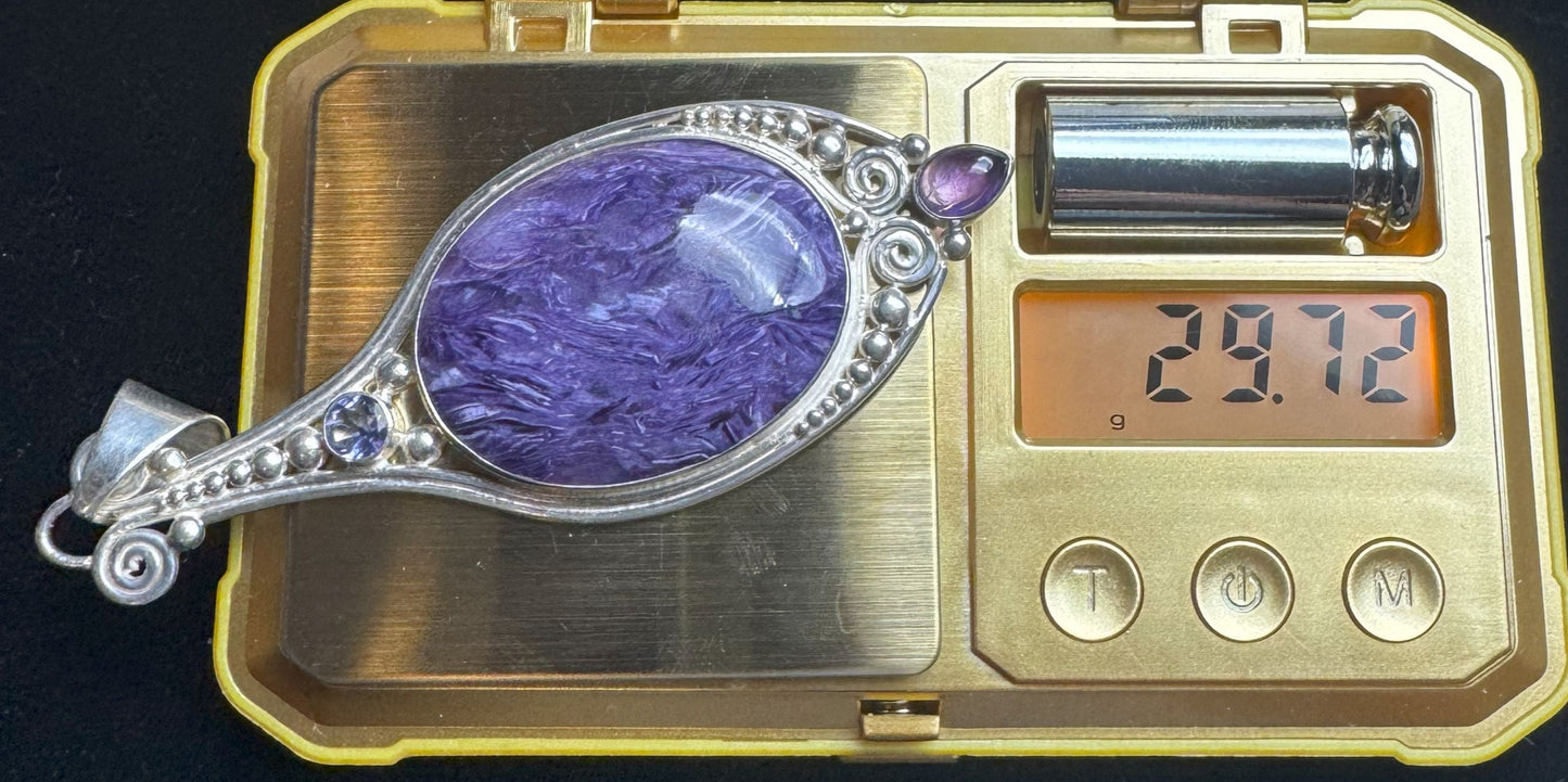 Sterling Silver Charoite Pendant