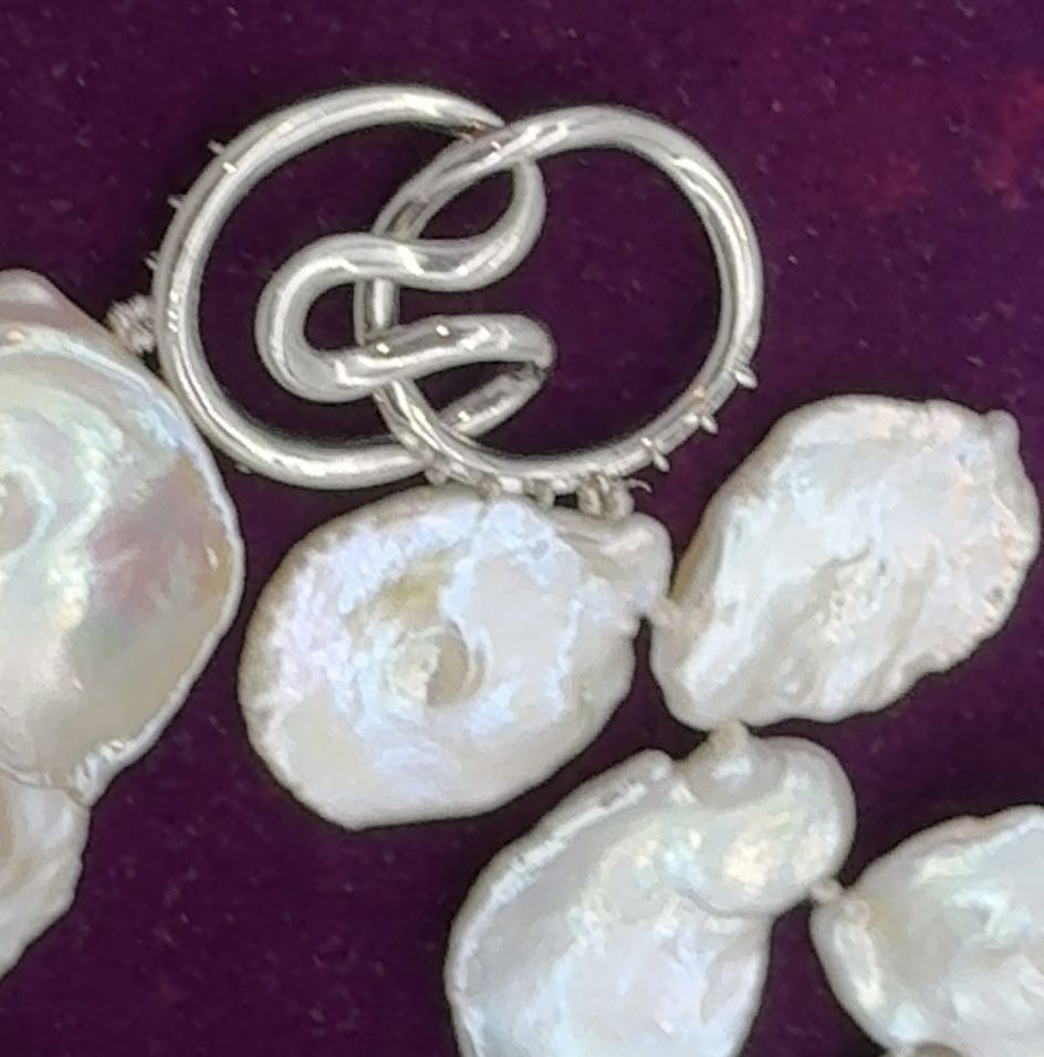 Lustrous Natural Keishi Pearl Statement Necklace – Sterling Silver Clasp (19")