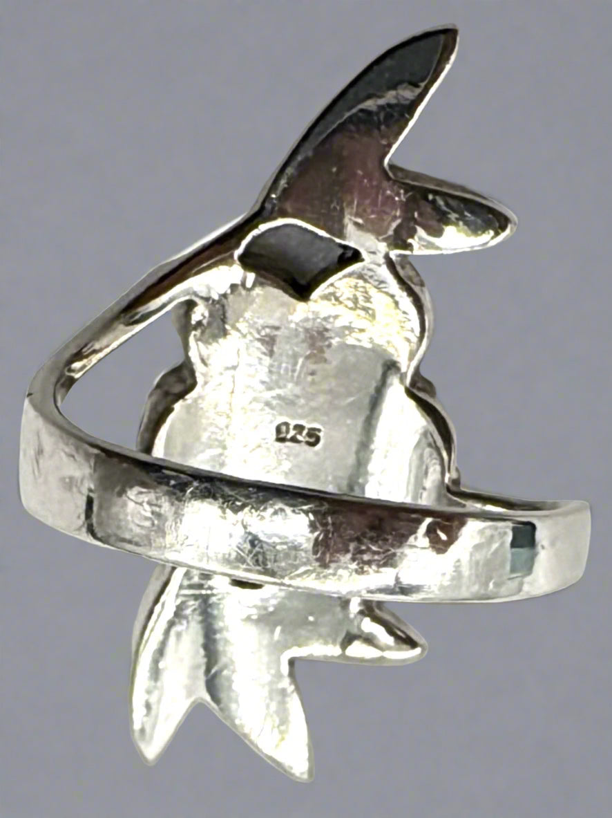 Sterling Silver Floral Ring with Mother of Pearl Inlay – Size 7 – Pastel Petals