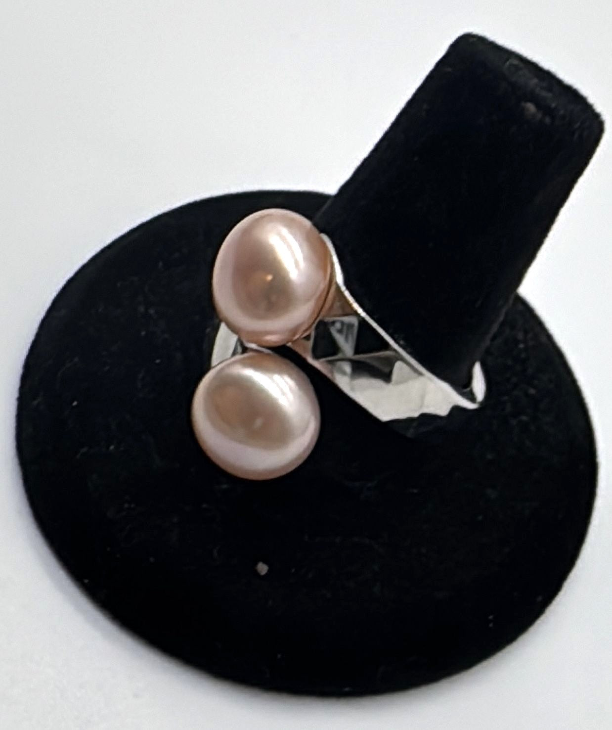 Honora Sterling Silver Bypass Ring – Pink Cultured Pearls – Size 8