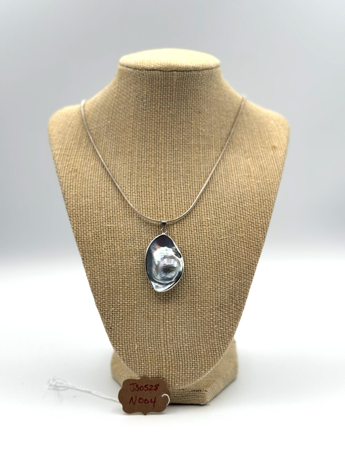 Sterling Silver Mabe Blister Pearl Pendant Necklace – Organic Modern Elegance