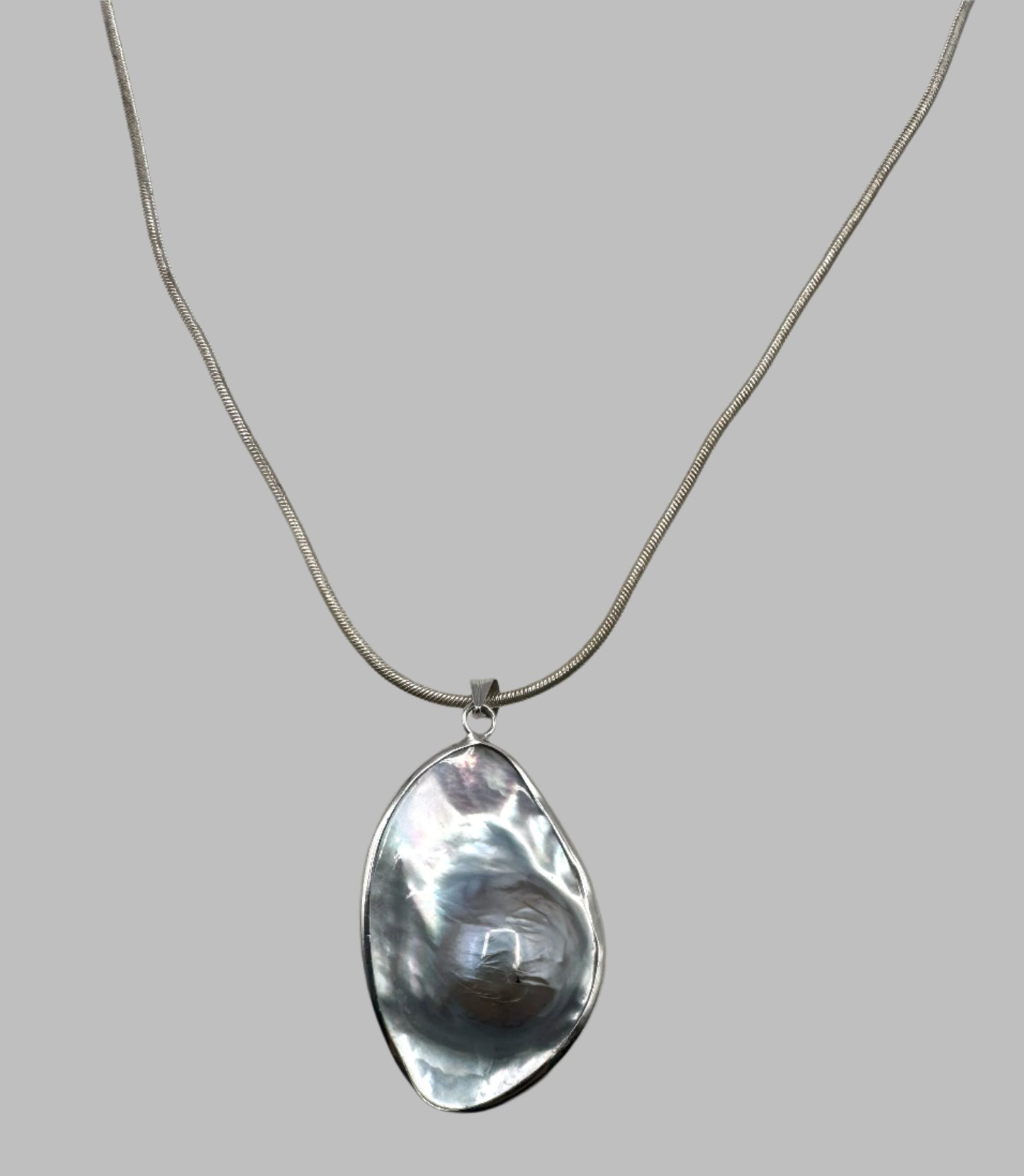 Sterling Silver Mabe Blister Pearl Pendant Necklace – Organic Modern Elegance
