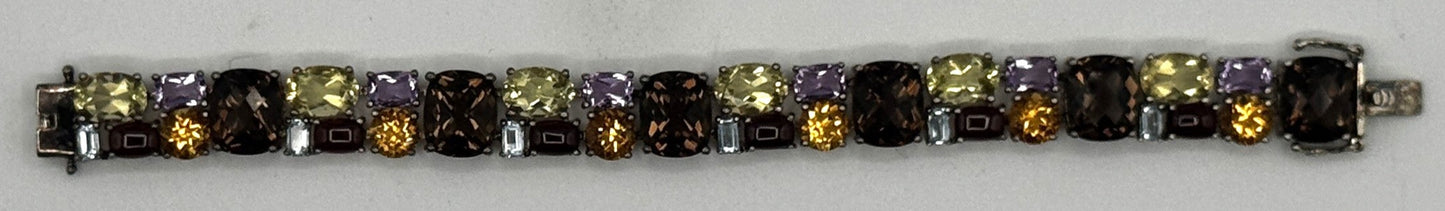 Chunky Multi-Gemstone Sterling Silver Tennis Bracelet – Michele Albala