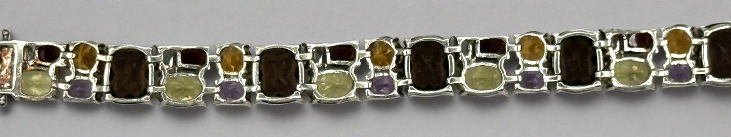 Chunky Multi-Gemstone Sterling Silver Tennis Bracelet – Michele Albala