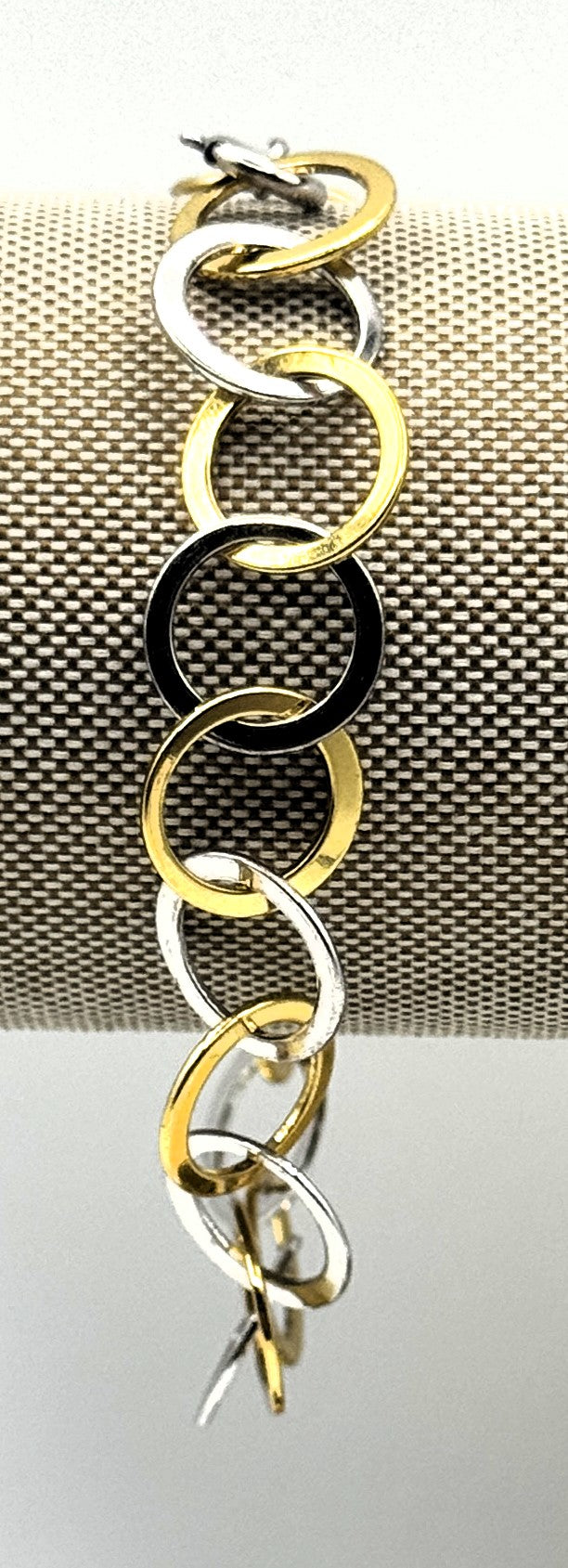 Sterling Silver & Gold-Tone Linked Ring Bracelet