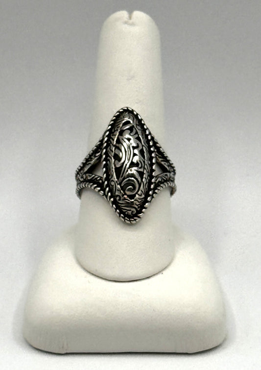 Sterling Silver Carolyn Pollack Filigree Ring – Size 9.5