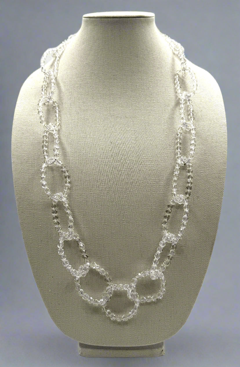 Marina & Susanna Sent Murano Glass Clear Link Necklace – Handcrafted Italy