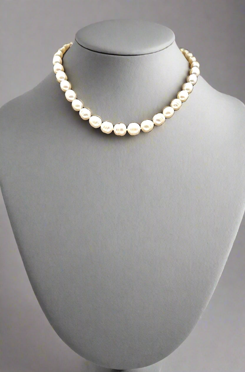 Honora Cultured Freshwater Pearl Necklace – Sterling Silver Clasp w Box & Pouch